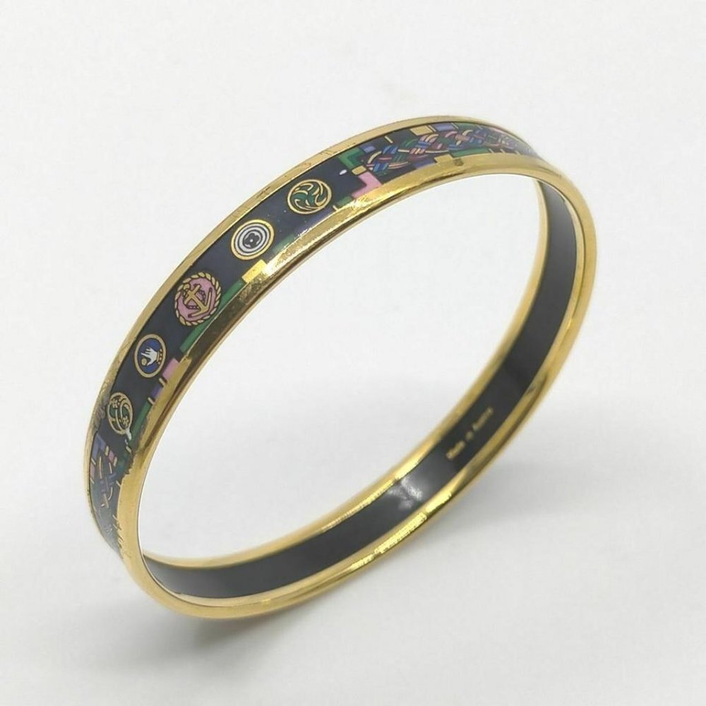Hermès Enamel Bangle Bracelet Cuff 861195